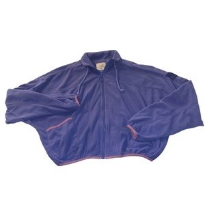 Ivory Ella Alison lightweight fleece zip up cropped jacket size medium